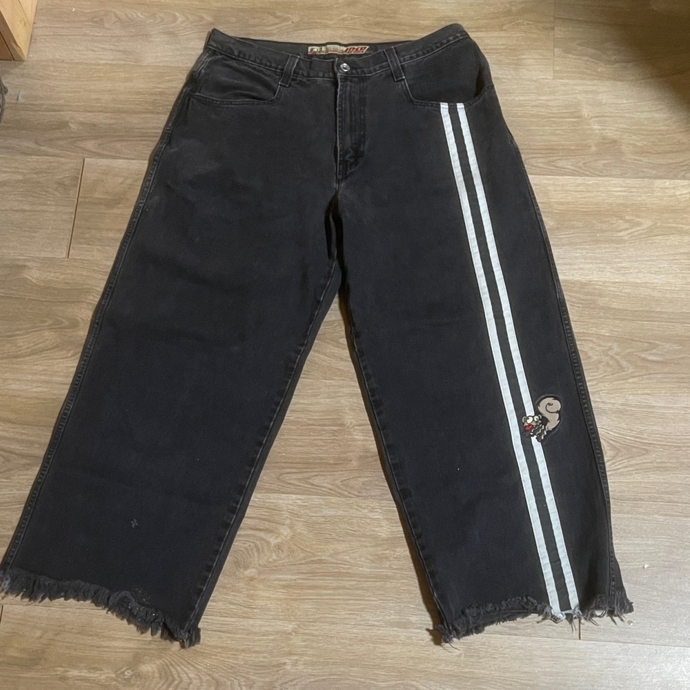 Vintage Y2K JNCO #171 Road Kill Skater Jeans, Black Denim Style J171 Size: 38x32